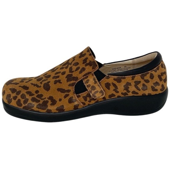 ALEGRIA Shoes Kara Loafer Slip On Comfort Nursing Leopard Print Brown Black - Picture 5 of 13